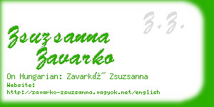 zsuzsanna zavarko business card